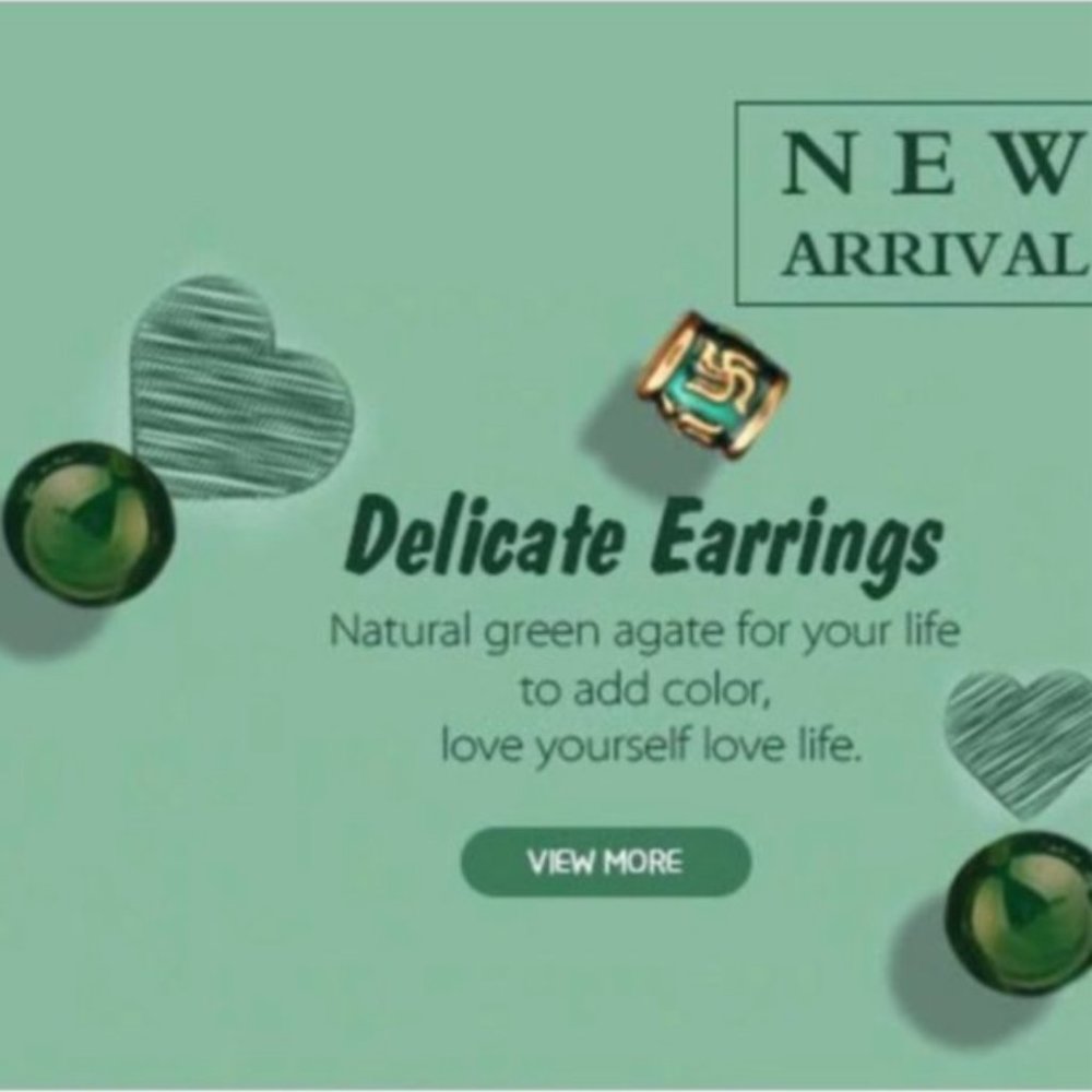 NEW 14 Gold Plated Flower Vintage Venturine Earrings Last One - Picture 15 of 16